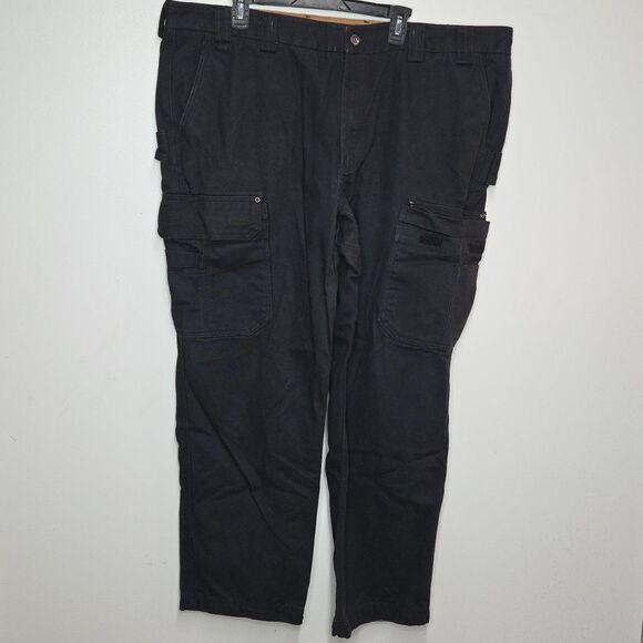 Duluth Trading Jeans Mens 46x34 Black Flex Ballroom Stretch Denim Pants Workwear - Picture 1 of 6
